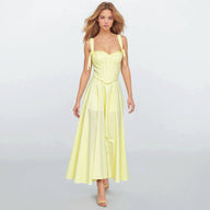 Lily Yellow Corset Top with Tube Dress