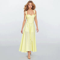 Lily Yellow Corset Top with Tube Dress