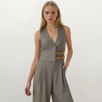 Madison Halter Neck Utility Vest with Pants