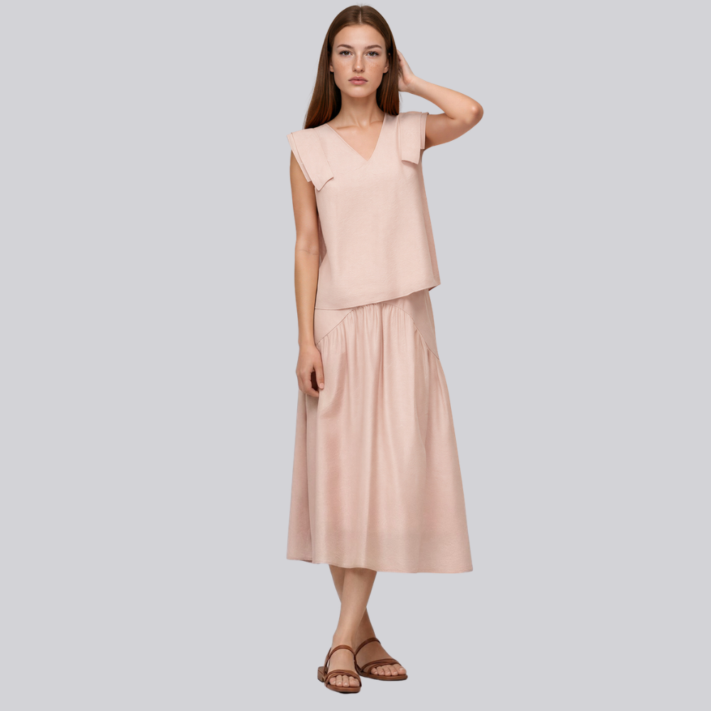Margot Shoulder Tab Top and Midi Skirt