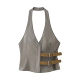 Madison Halter Neck Utility Vest with Pants