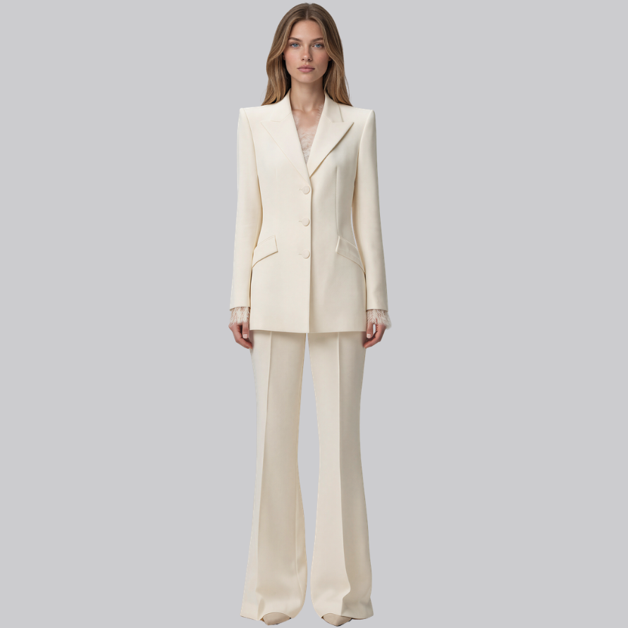 Eloise Lace-Trim Blazer and Pants