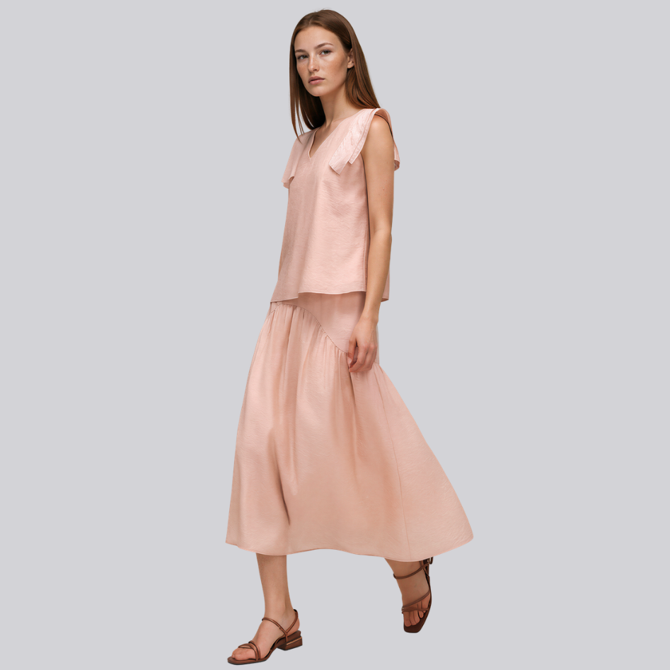 Margot Shoulder Tab Top and Midi Skirt