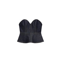 Bronte Denim Sweetheart Peplum Top with Blazer and Pants