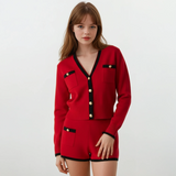 Isla Knit Long Sleeve Top with Shorts