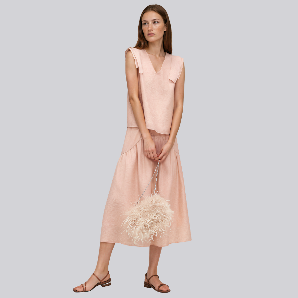 Margot Shoulder Tab Top and Midi Skirt