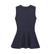 Arden Peplum Navy Knit Top with Pants