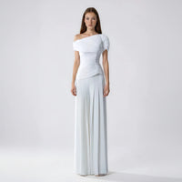 Helena Off-Shoulder Ruched Top and Wide-Leg Pants