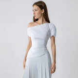 Helena Off-Shoulder Ruched Top and Wide-Leg Pants