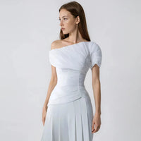 Helena Off-Shoulder Ruched Top and Wide-Leg Pants