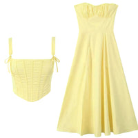 Lily Yellow Corset Top with Tube Dress