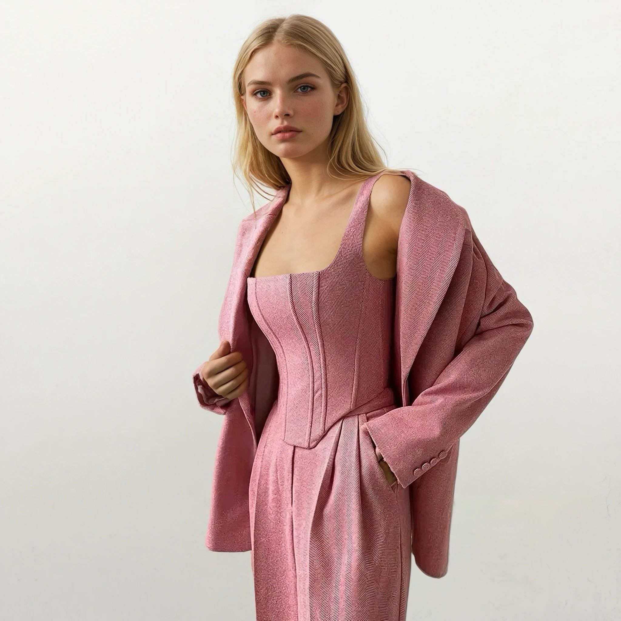 Kaia Corset Top with Blazer and Pants