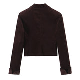 Brooklyn Burgundy Velvet Jacket and Skirt