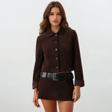 Brooklyn Burgundy Velvet Jacket and Skirt