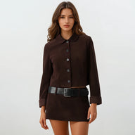 Brooklyn Burgundy Velvet Jacket and Skirt