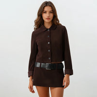 Brooklyn Burgundy Velvet Jacket and Skirt