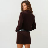 Brooklyn Burgundy Velvet Jacket and Skirt