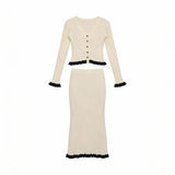 Taylor Knit Long Sleeve Top with Skirt