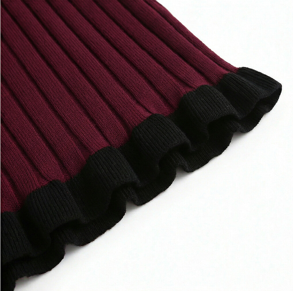 Taylor Knit Long Sleeve Top with Skirt