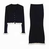 Taylor Knit Long Sleeve Top with Skirt