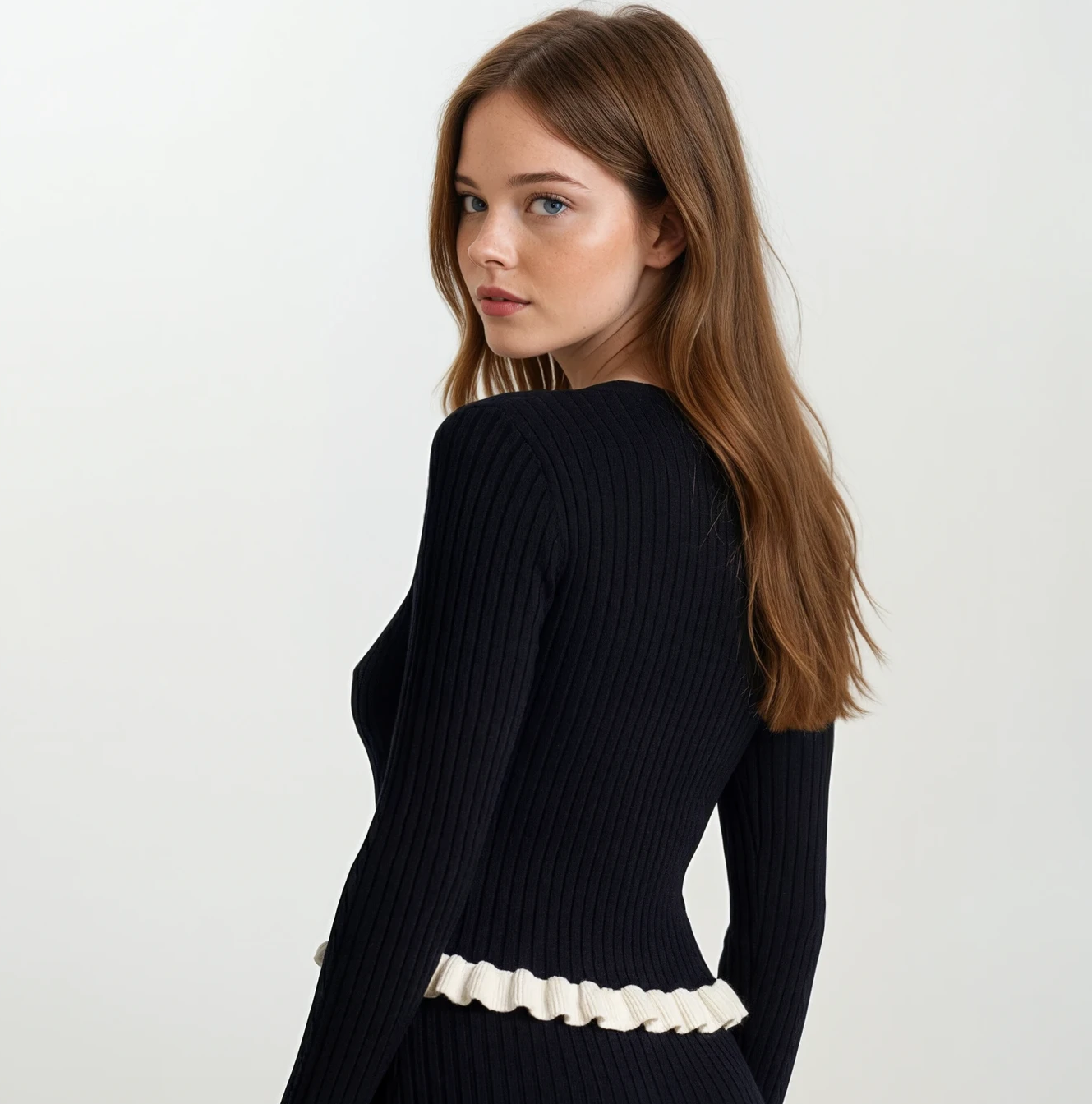 Taylor Knit Long Sleeve Top with Skirt