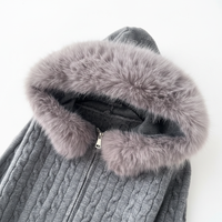 Natalie Fur Hood Knit Jacket and Pants