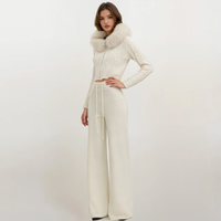 Natalie Fur Hood Knit Jacket and Pants