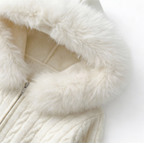 Natalie Fur Hood Knit Jacket and Pants