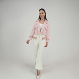 Pink Tweed Jacket with Pant Set