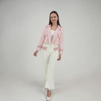 Pink Tweed Jacket with Pant Set