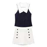 Claudia Collared Top with Skirt