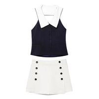 Claudia Collared Top with Skirt
