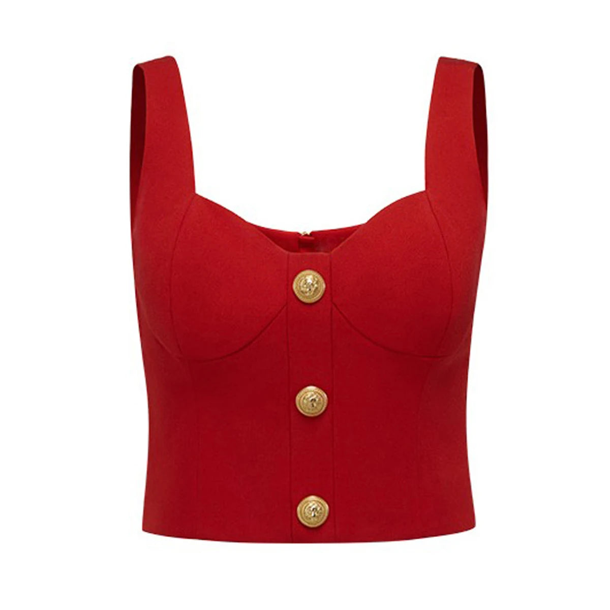 Amelie Gold Buttons Bustier Top with Skirt
