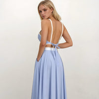 Celeste Blue Stripe Top and Skirt