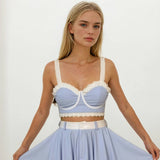 Celeste Blue Stripe Top and Skirt