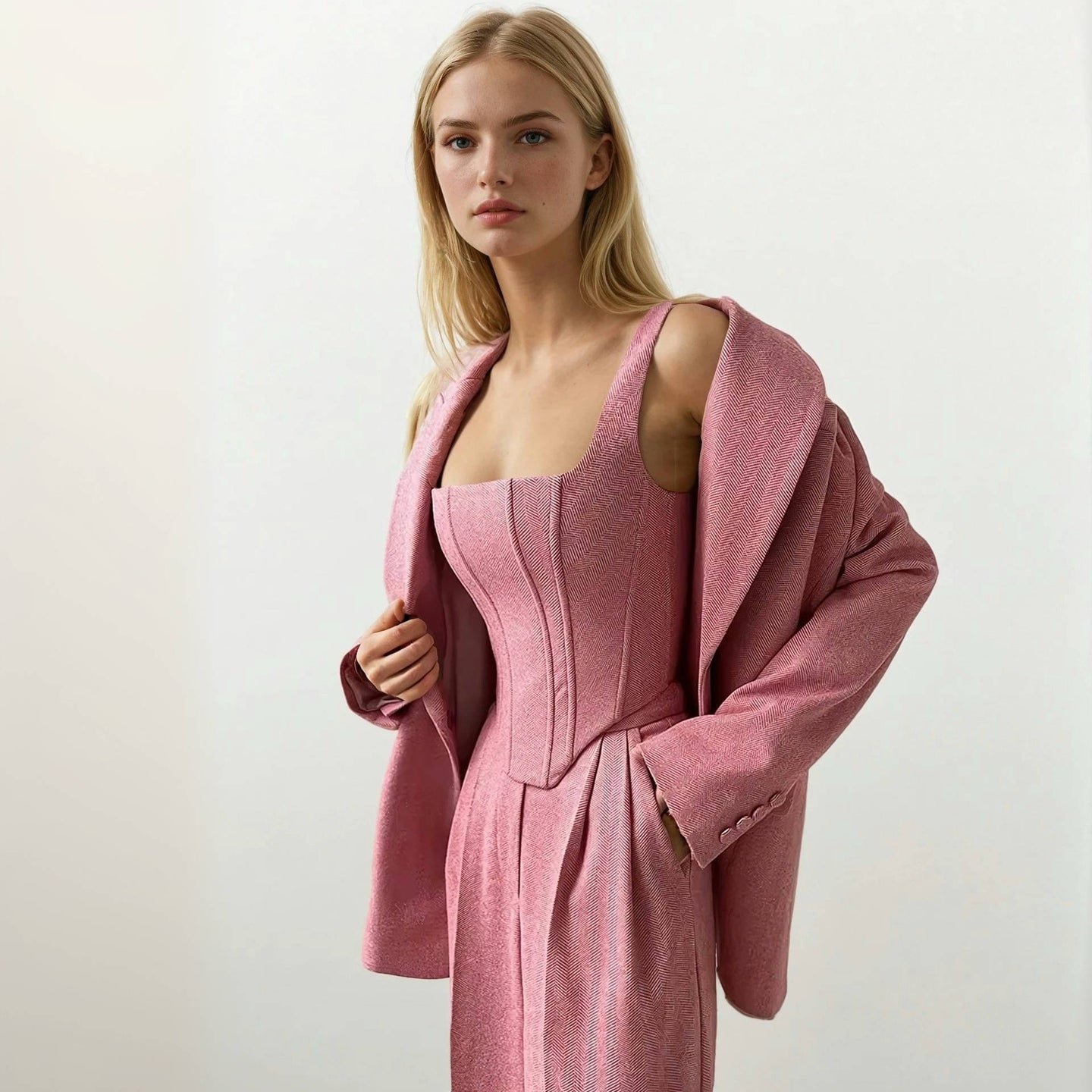 Kaia Corset Top with Blazer and Pants