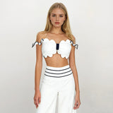 Ashley Off-shoulder Scalloped Top with Pants