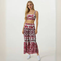 Positano Porcelain Crop Top with Skirt