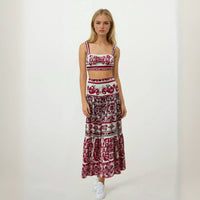 Positano Porcelain Crop Top with Skirt
