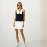 Claudia Collared Top with Skirt