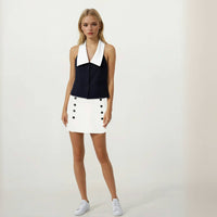 Claudia Collared Top with Skirt