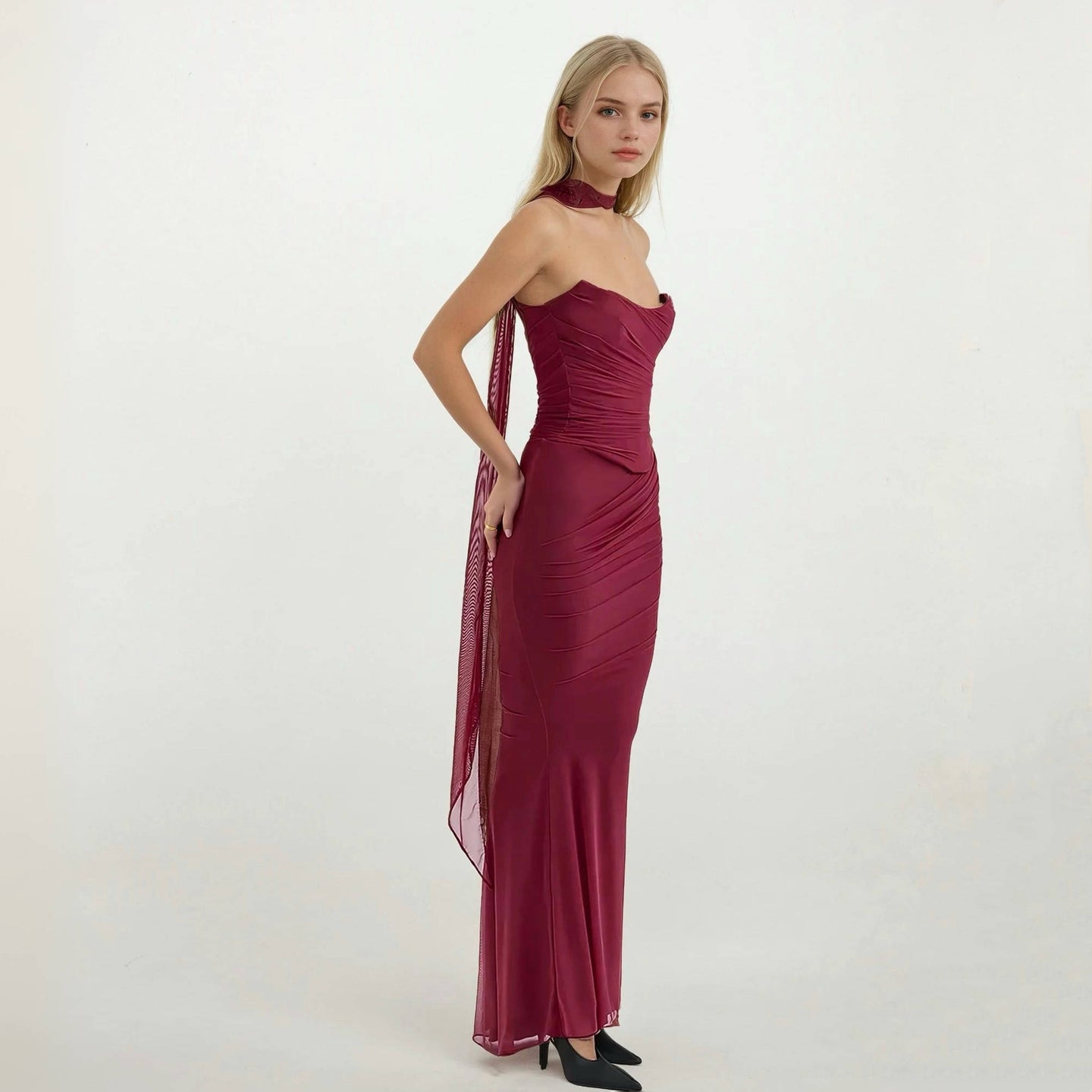 Blair Chiffon Corset Top with Skirt