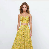 Nicole Yellow Floral Top and Skirt