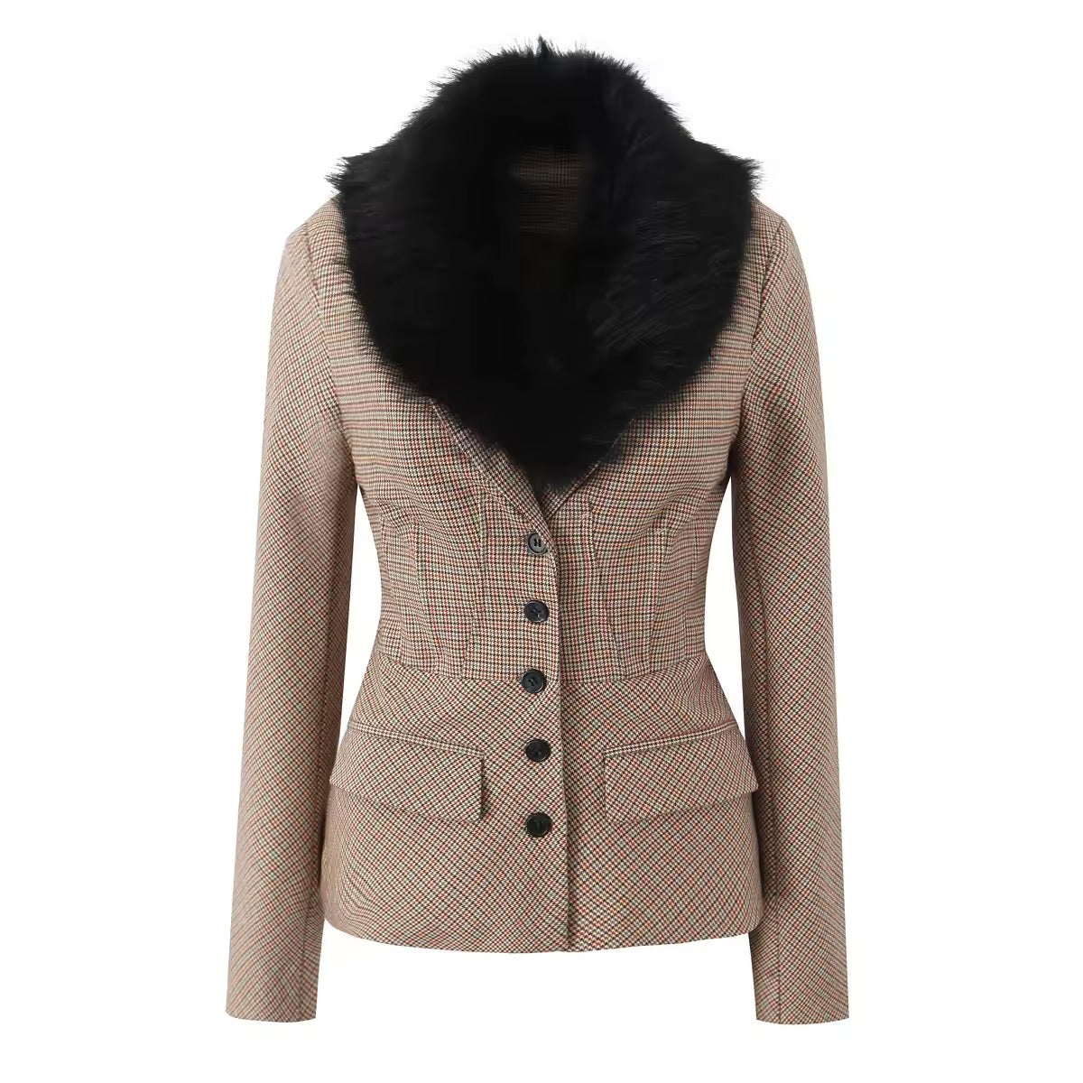 Delphine Houndstooth Jacket with Skirt