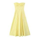 Lily Yellow Corset Top with Tube Dress