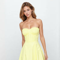 Lily Yellow Corset Top with Tube Dress