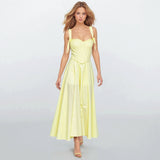Lily Yellow Corset Top with Tube Dress