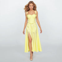 Lily Yellow Corset Top with Tube Dress