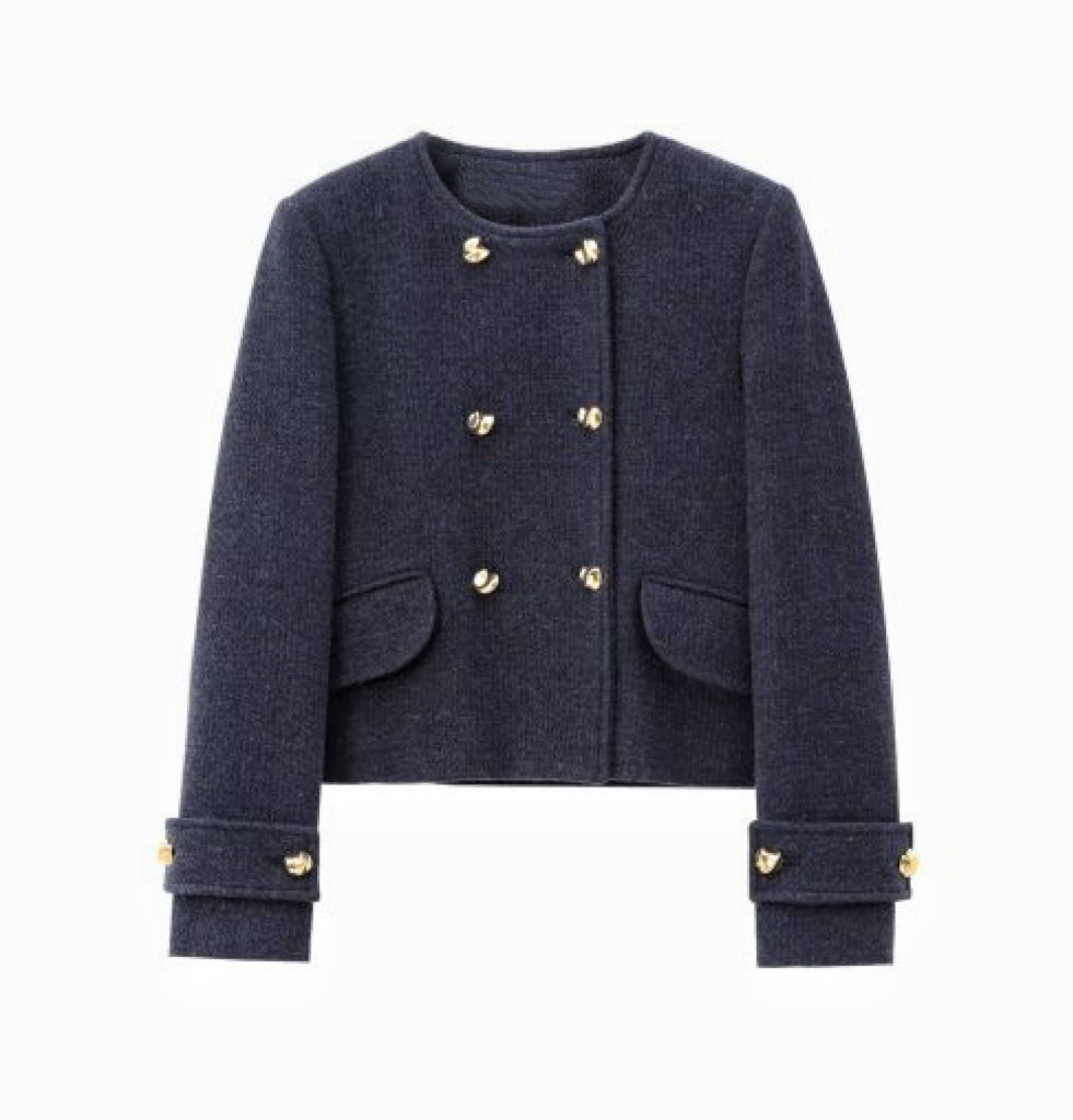 Vivienne Navy Tweed Jacket with Midi Skirt