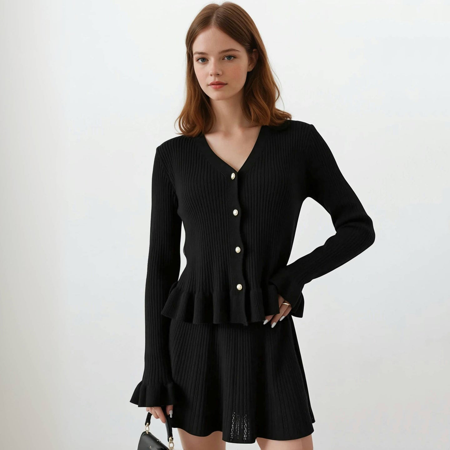 Esme Knit Ruffles Sweater with Skirt